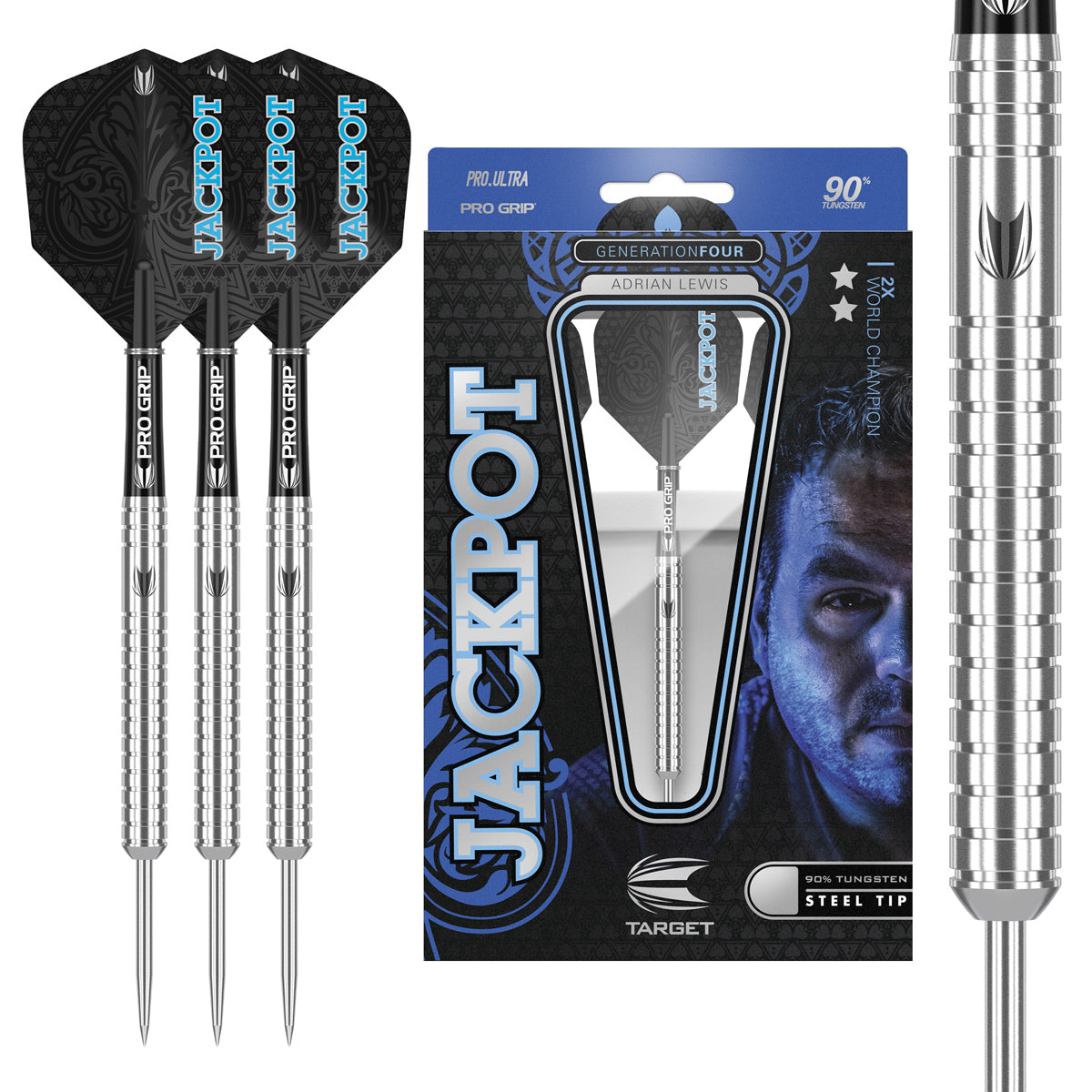 Adrian Lewis Generation 4 90% Tungsten Steel Tip Darts by Target 21G RETAILS $99 newest