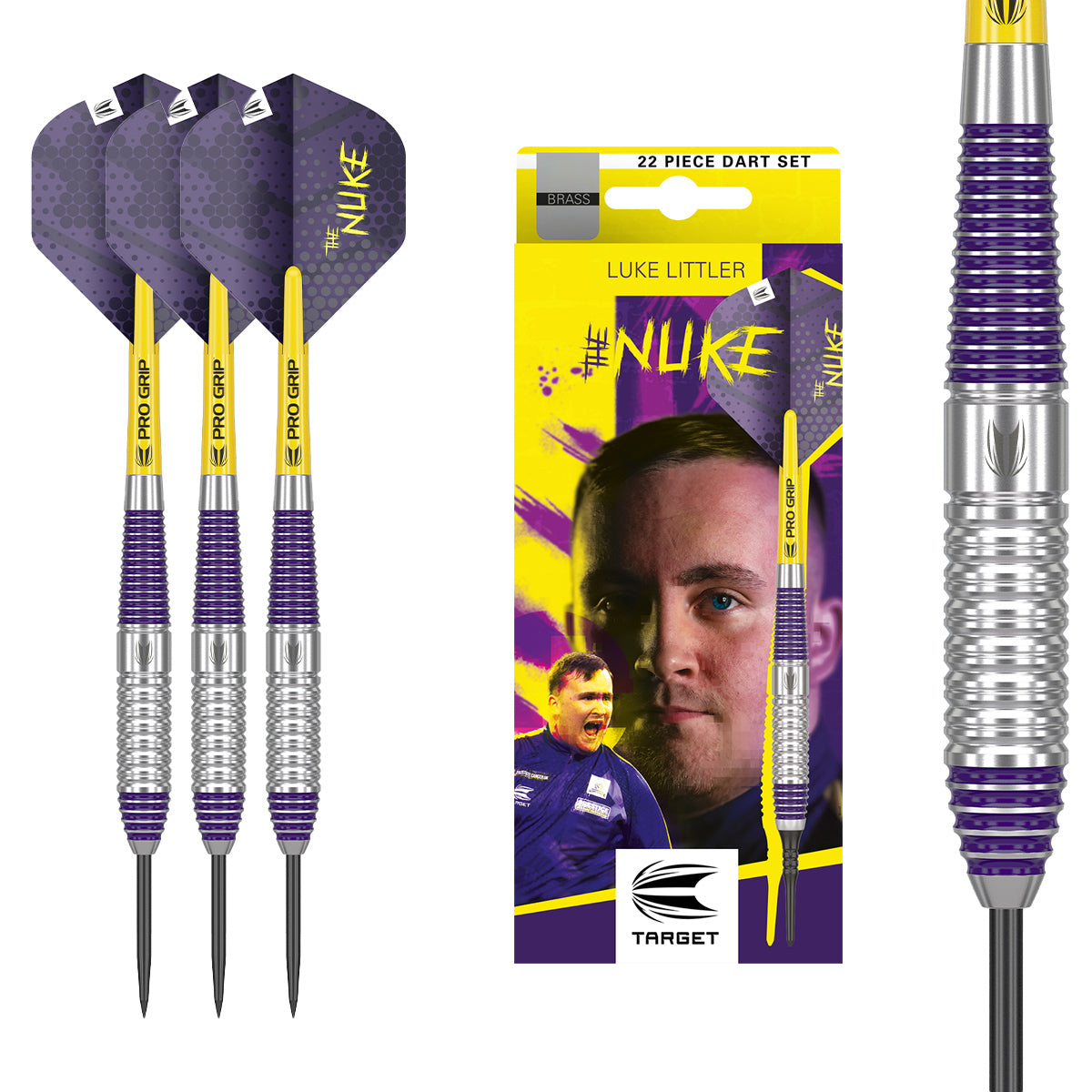 Luke Littler Brass Steel Tip Darts By Target – Double Top Darts