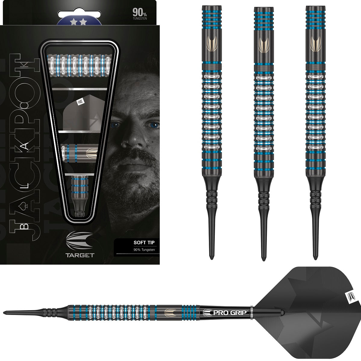 Freccette Adrian Lewis Black Soft 18g