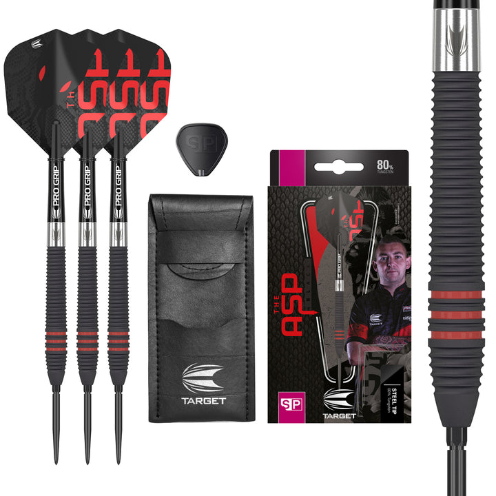 Nathan Aspinall 80% Black Swiss Point Steel Tip Darts by Target