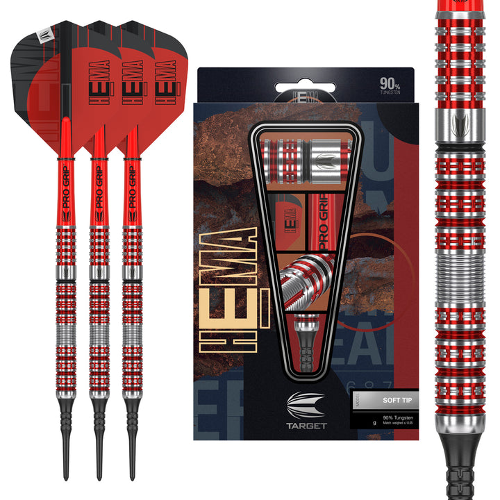 Hema 10 90% Tungsten Soft Tip Darts by Target