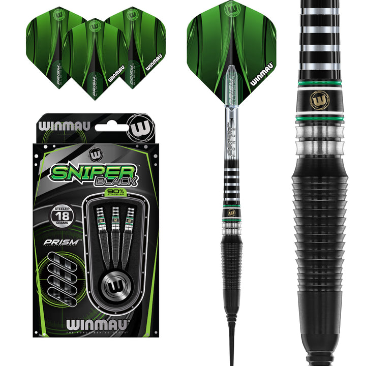 Sniper Black 20 Gram 90% Tungsten Soft Tip Darts by Winmau