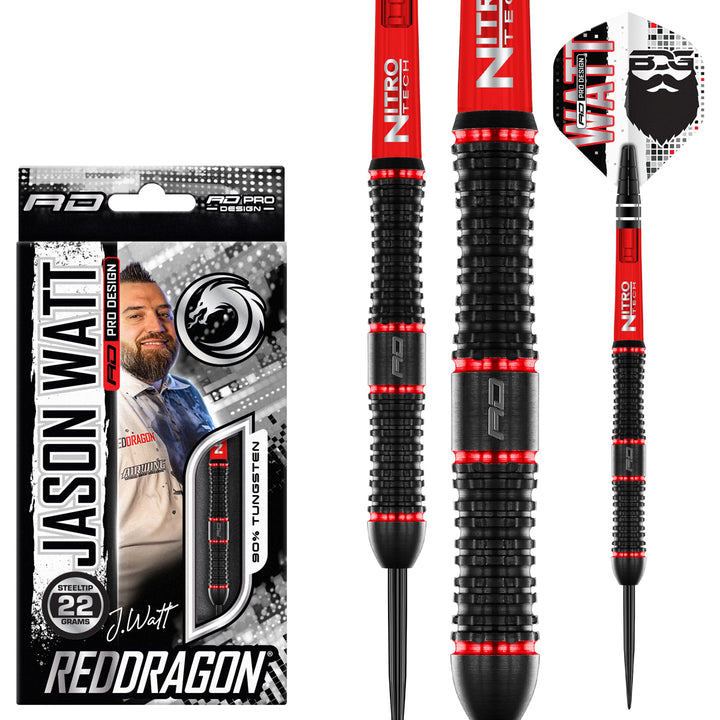 Jason Watt 90% Tungsten Steel Tip Darts by Red Dragon