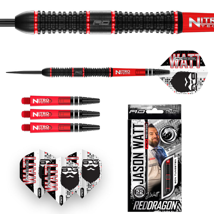 Jason Watt 90% Tungsten Steel Tip Darts by Red Dragon