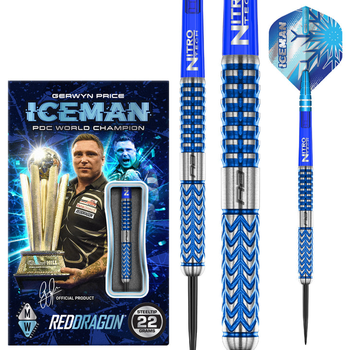 Gerwyn Price Glacier 90% Tungsten Steel Tip Darts by Red Dragon