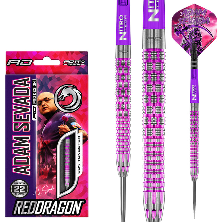 Adam Sevada 90% Tungsten Steel Tip Darts by Red Dragon