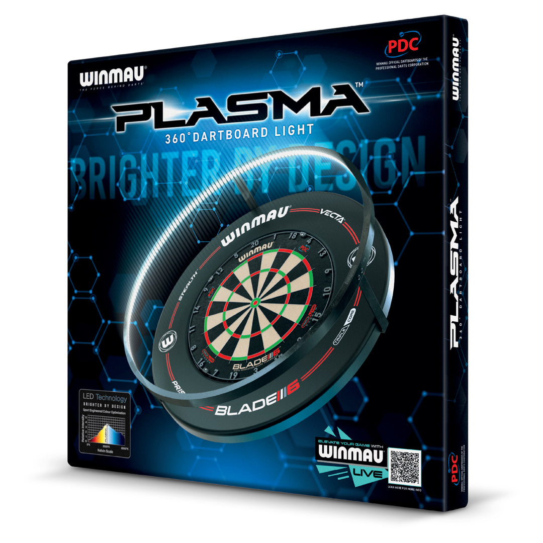 Plasma Dartboard Surround Light & Pro-line Original Black Surround Bundle by Winmau