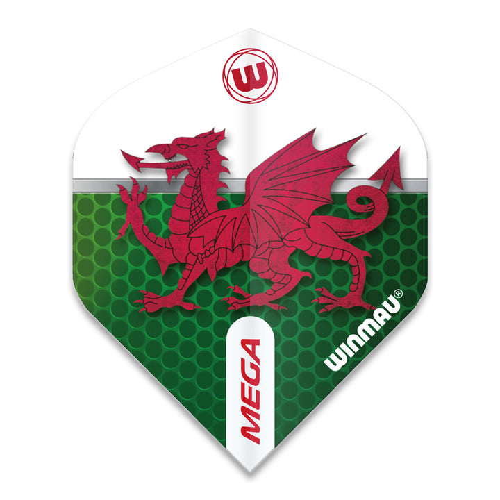 Winmau Mega Standard Wales Dragon Dart Flights (6900.131) [Standard Shape]