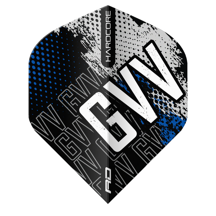 Gian van Veen Blue Hardcore Premium No2 Dart Flights by Red Dragon