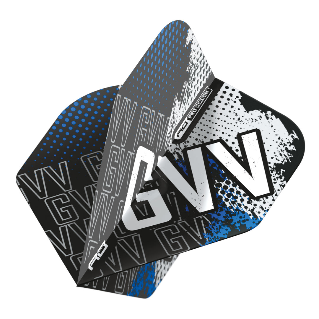 Gian van Veen Blue Hardcore Premium No2 Dart Flights by Red Dragon