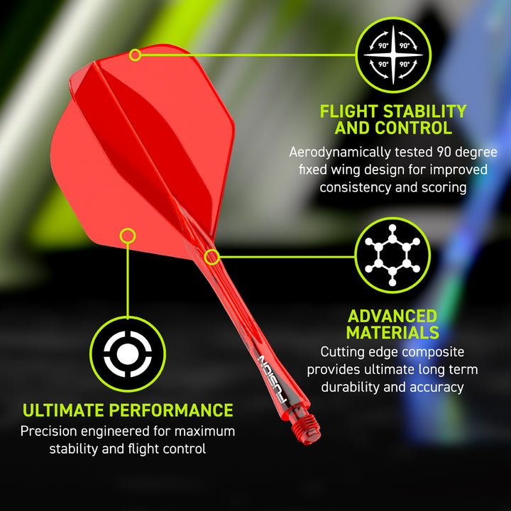 Fusion Integrated Flight & Shaft Red Short No2 by Winmau