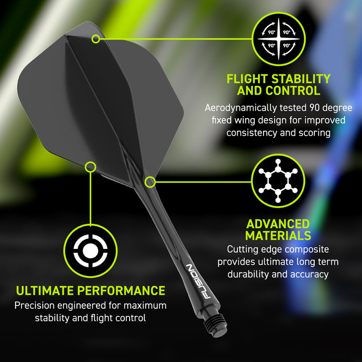 Fusion Integrated Flight & Shaft Black No6 by Winmau