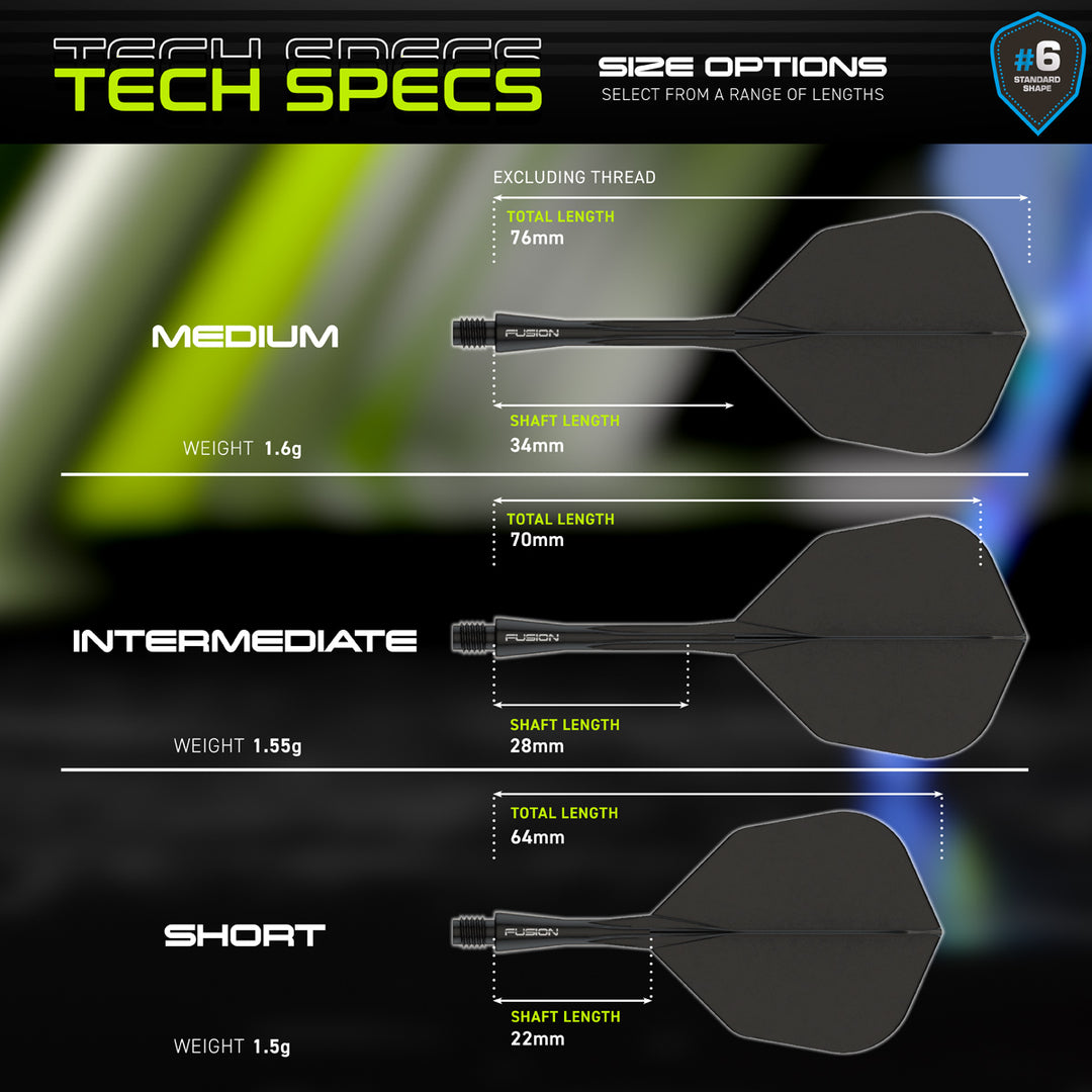 Fusion Integrated Flight & Shaft Black No6 by Winmau