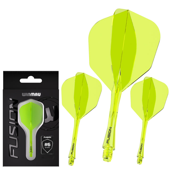 Fusion Integrated Flight & Shaft Neon Yellow Short No6 by Winmau