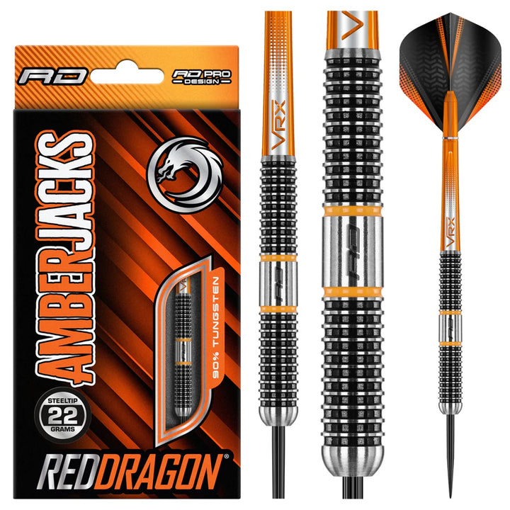 Amberjack 18 90% Tungsten Steel Tip Darts by Red Dragon