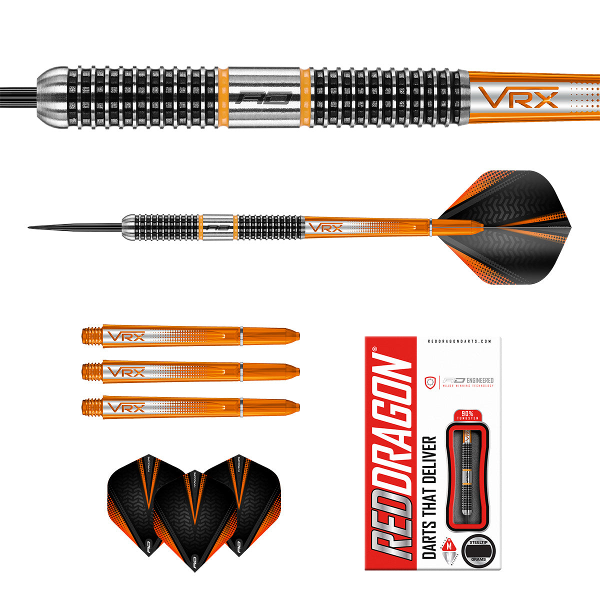 Amberjack 18 90% Tungsten Steel Tip Darts by Red Dragon – Double