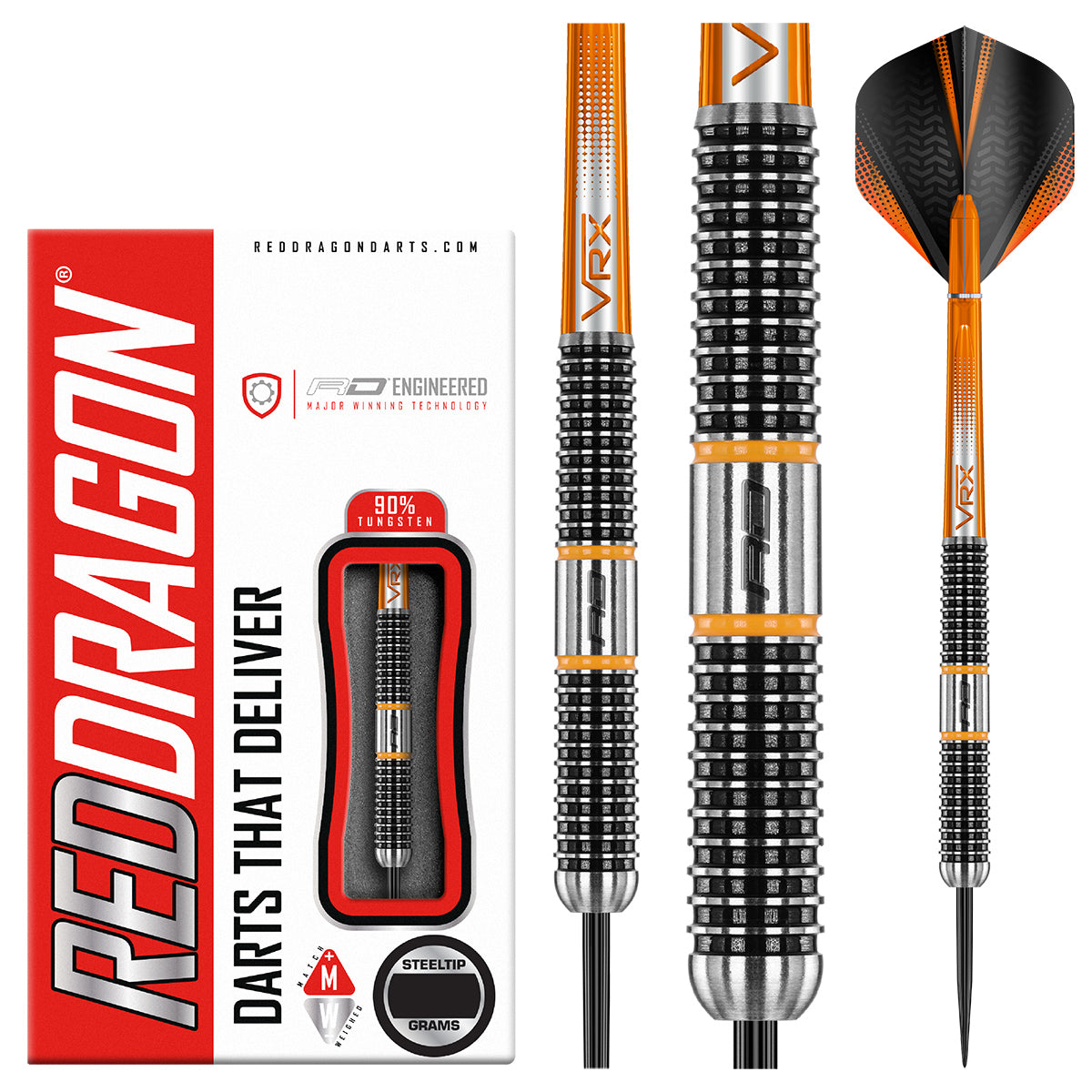 Amberjack 18 90% Tungsten Steel Tip Darts by Red Dragon – Double