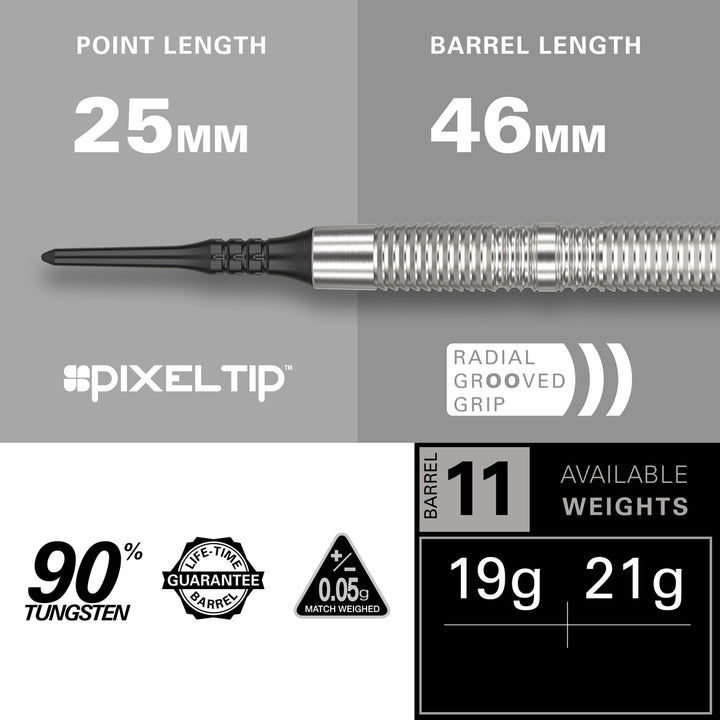 Crux 11 90% Tungsten Soft Tip Darts by Target