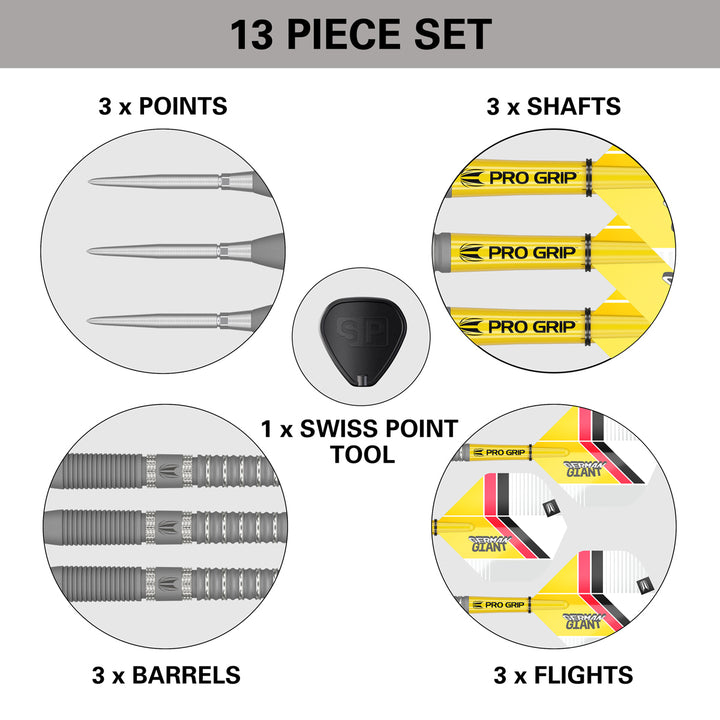 Gabriel Clemens G2 90% Tungsten Swiss Point Steel Tip Darts by Target