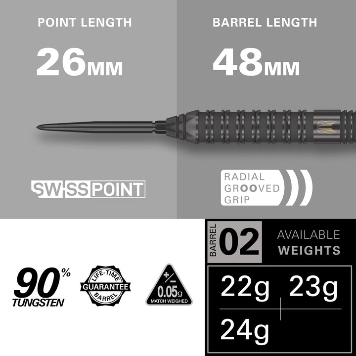 Bolide Void 02 90% Tungsten SP Steel Tip Darts by Target