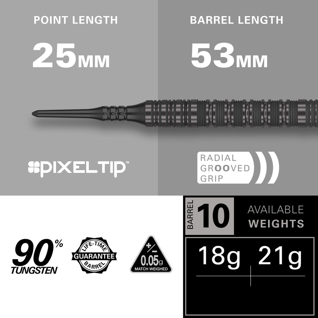 Bolide Void 10 90% Tungsten Soft Tip Darts by Target