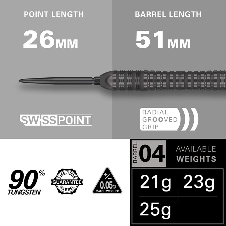 Bolide Void 04 90% Tungsten SP Steel Tip Darts by Target