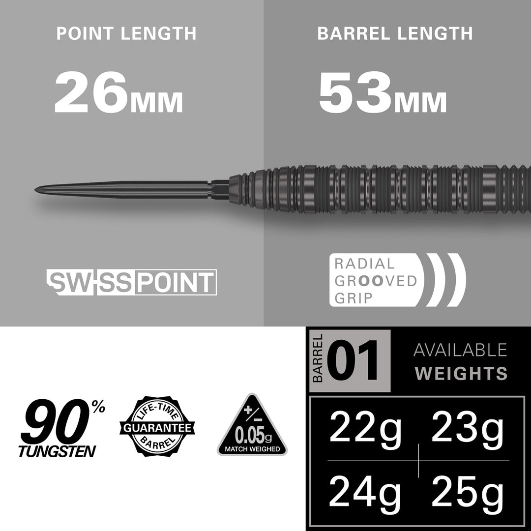 Bolide Void 01 90% Tungsten SP Steel Tip Darts by Target