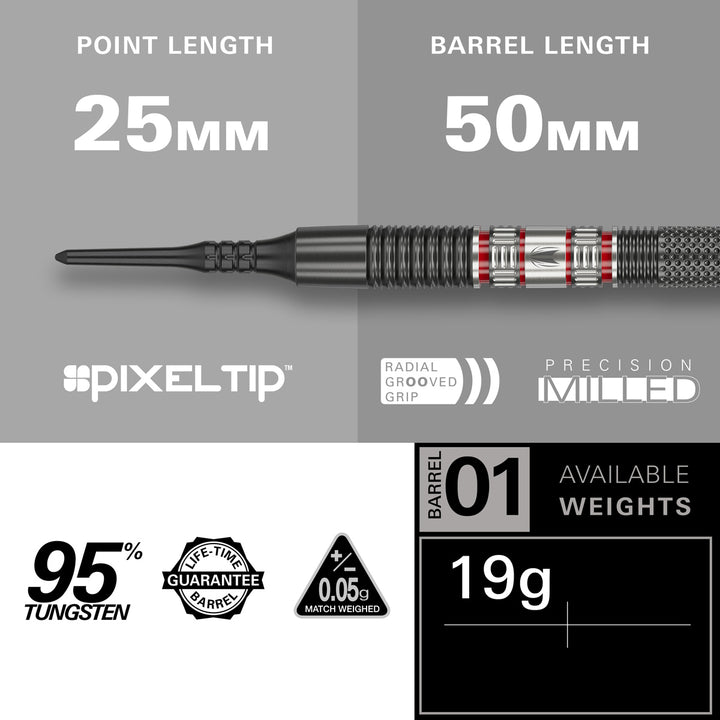 Gabriel Clemens 95K 95% Tungsten Soft Tip Darts by Target