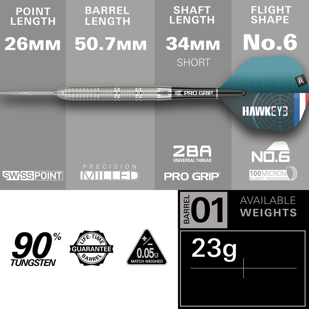 Kevin Doets 90% Tungsten SP Steel Tip Darts by Target