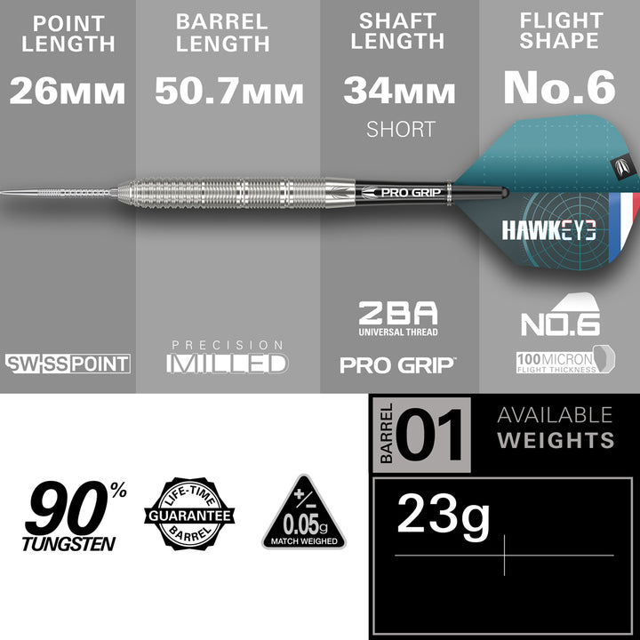 Kevin Doets 90% Tungsten SP Steel Tip Darts by Target