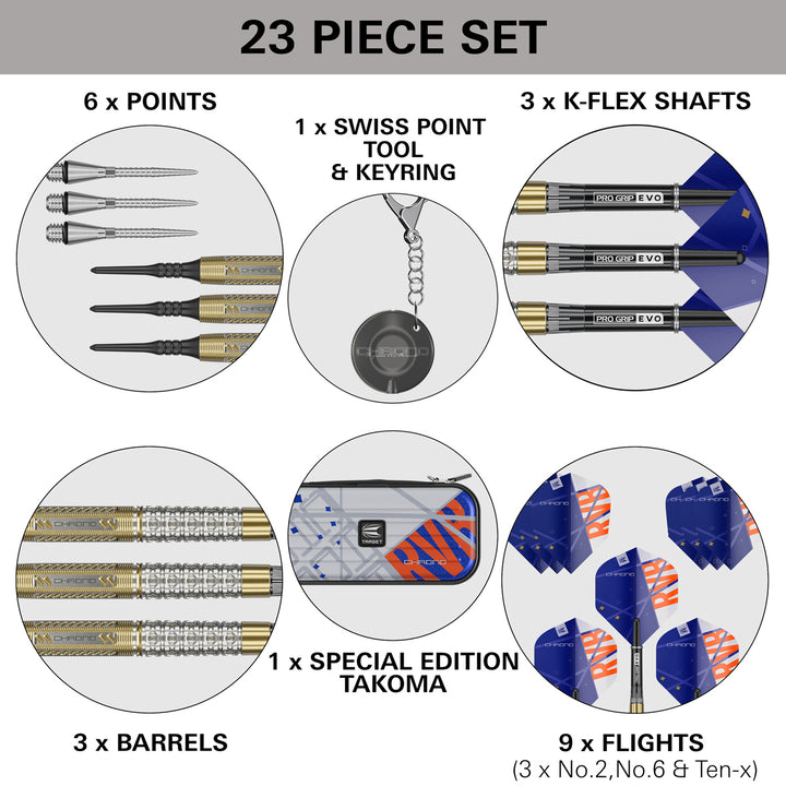 Raymond Van Barneveld Chrono 95% Tungsten Soft Tip Darts by Target