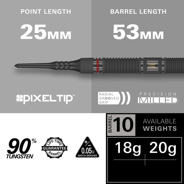 Scope 10 90% Tungsten Soft Tip Darts by Target