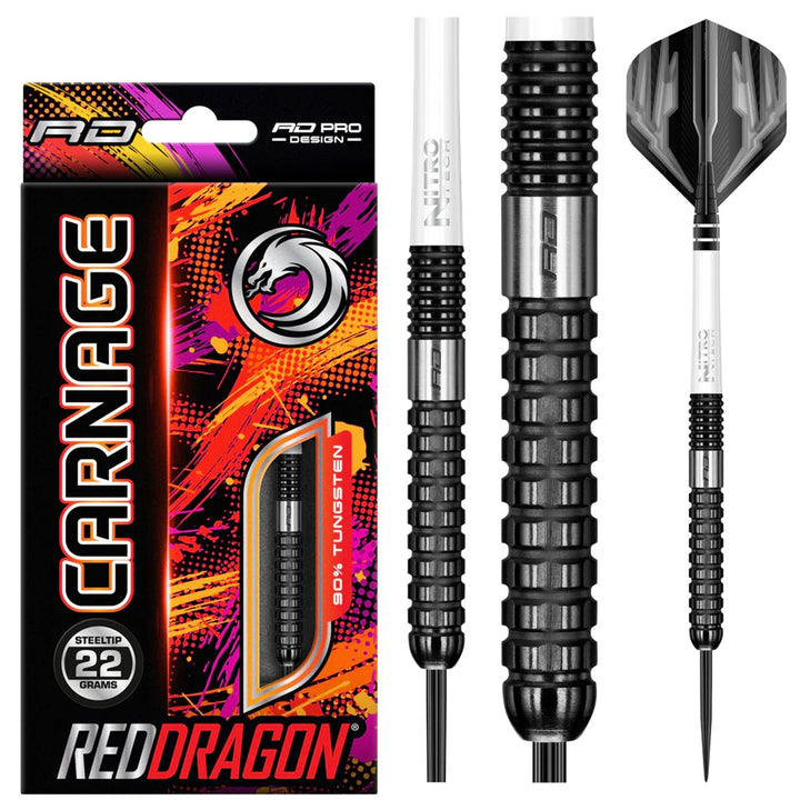 Carnage 2 90% Tungsten Steel Tip Darts by Red Dragon