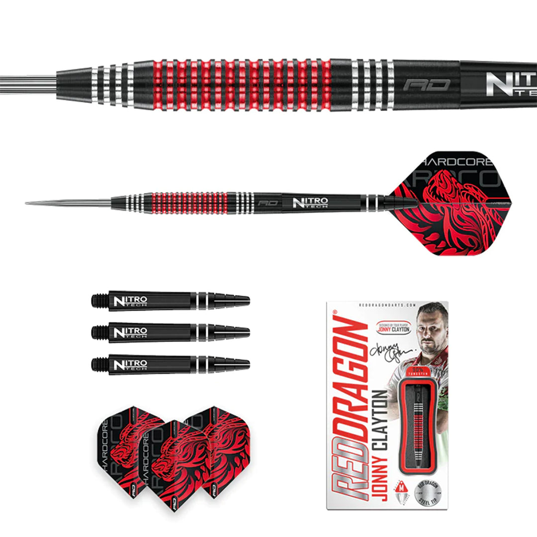 Jonny Clayton SE 90% Tungsten Steel Tip Darts by Red Dragon