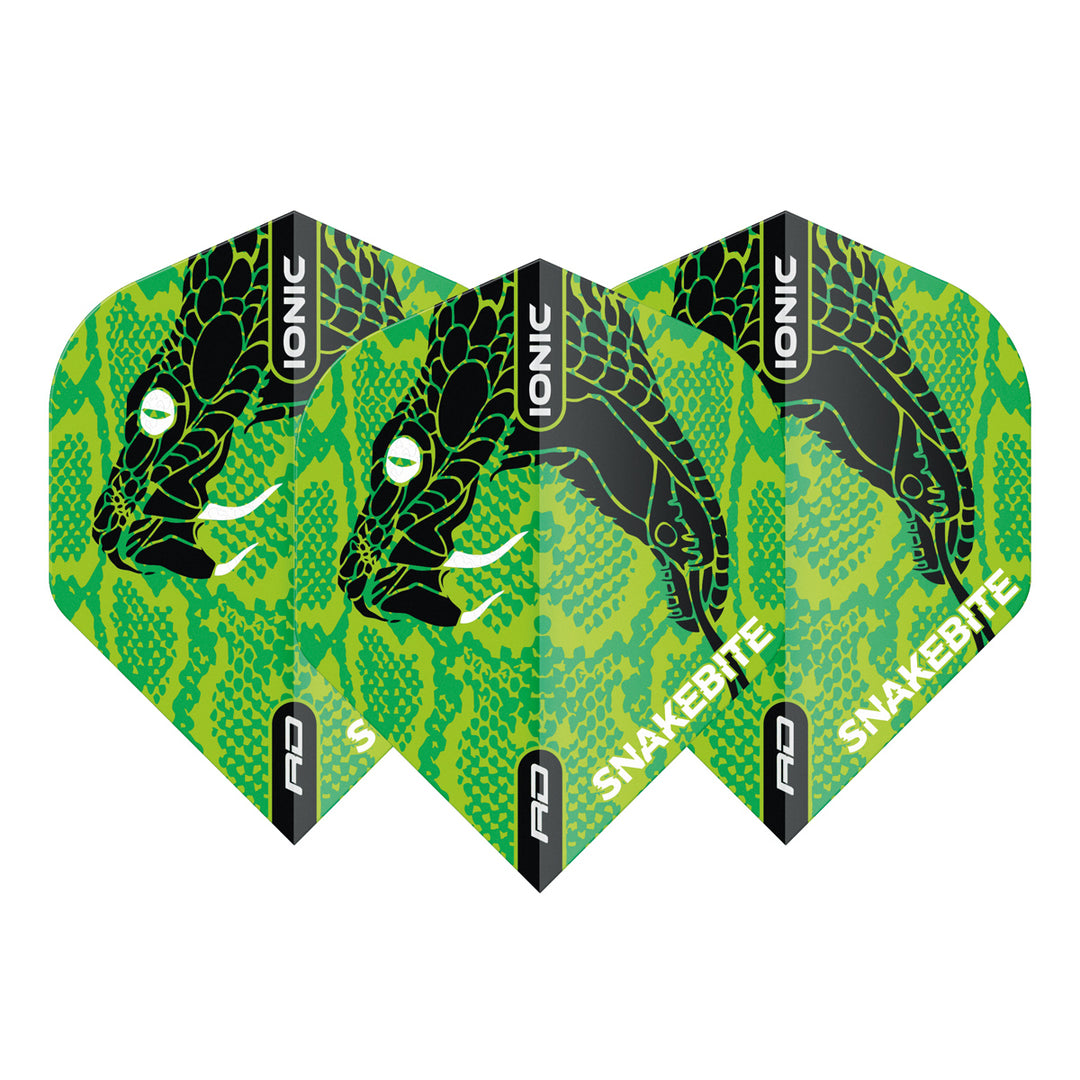 Hardcore Ionic Snakebite Green Head Standard Dart Flights by Red Dragon