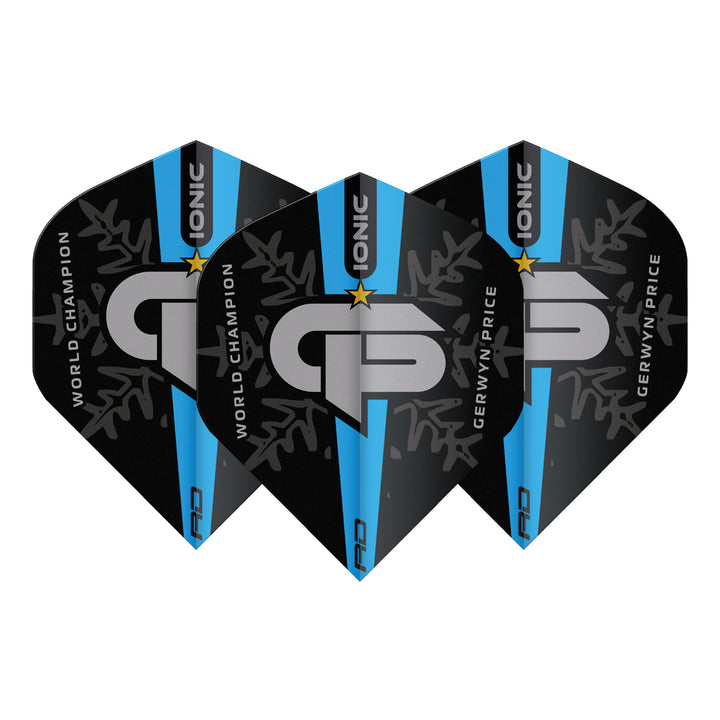 Hardcore Ionic Gerwyn Price World Champion Blue Logo Standard Dart Flights by Red Dragon