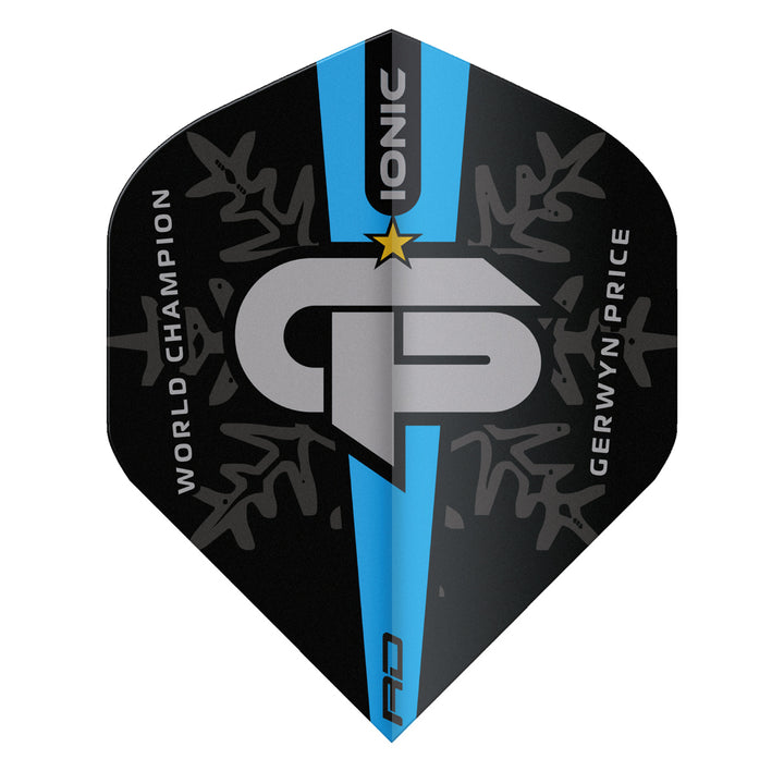 Hardcore Ionic Gerwyn Price World Champion Blue Logo Standard Dart Flights by Red Dragon