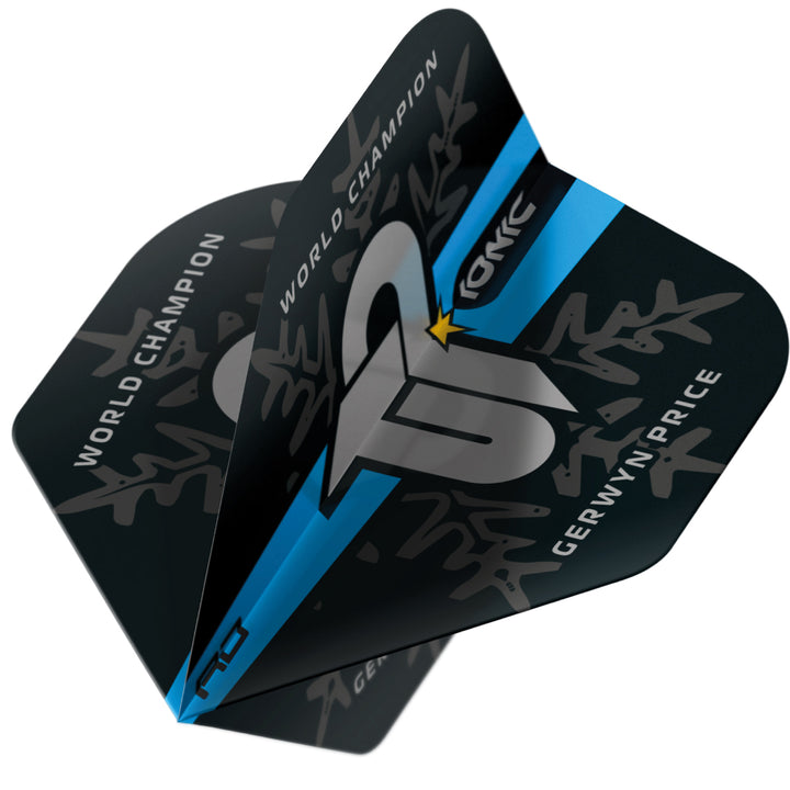 Hardcore Ionic Gerwyn Price World Champion Blue Logo Standard Dart Flights by Red Dragon