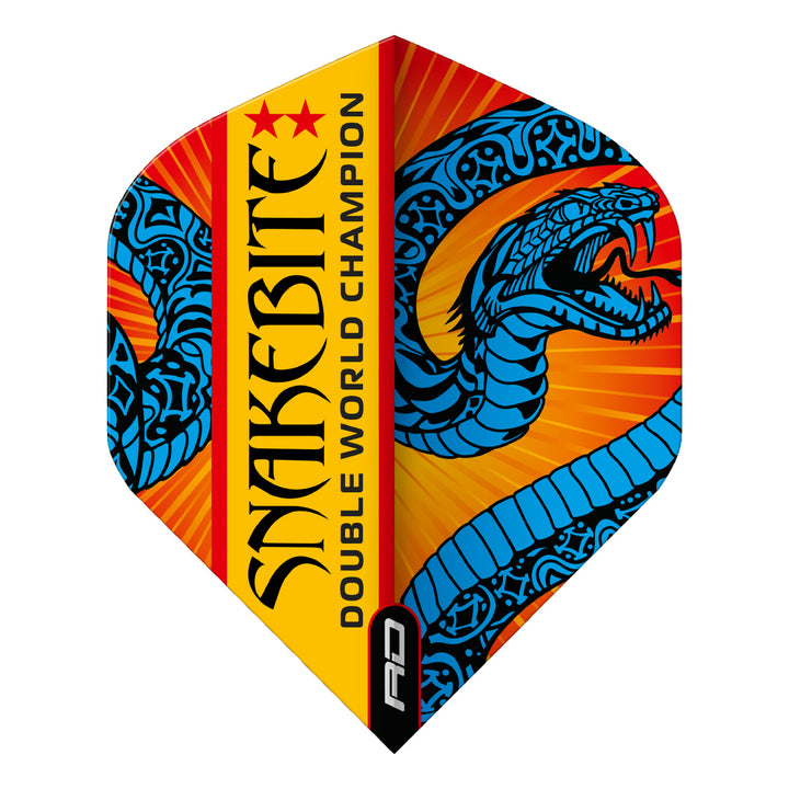 Hardcore Snakebite Double World Champion Blue & Orange Standard Dart Flights by Red Dragon