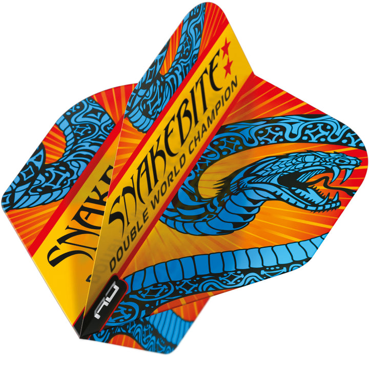 Hardcore Snakebite Double World Champion Blue & Orange Standard Dart Flights by Red Dragon