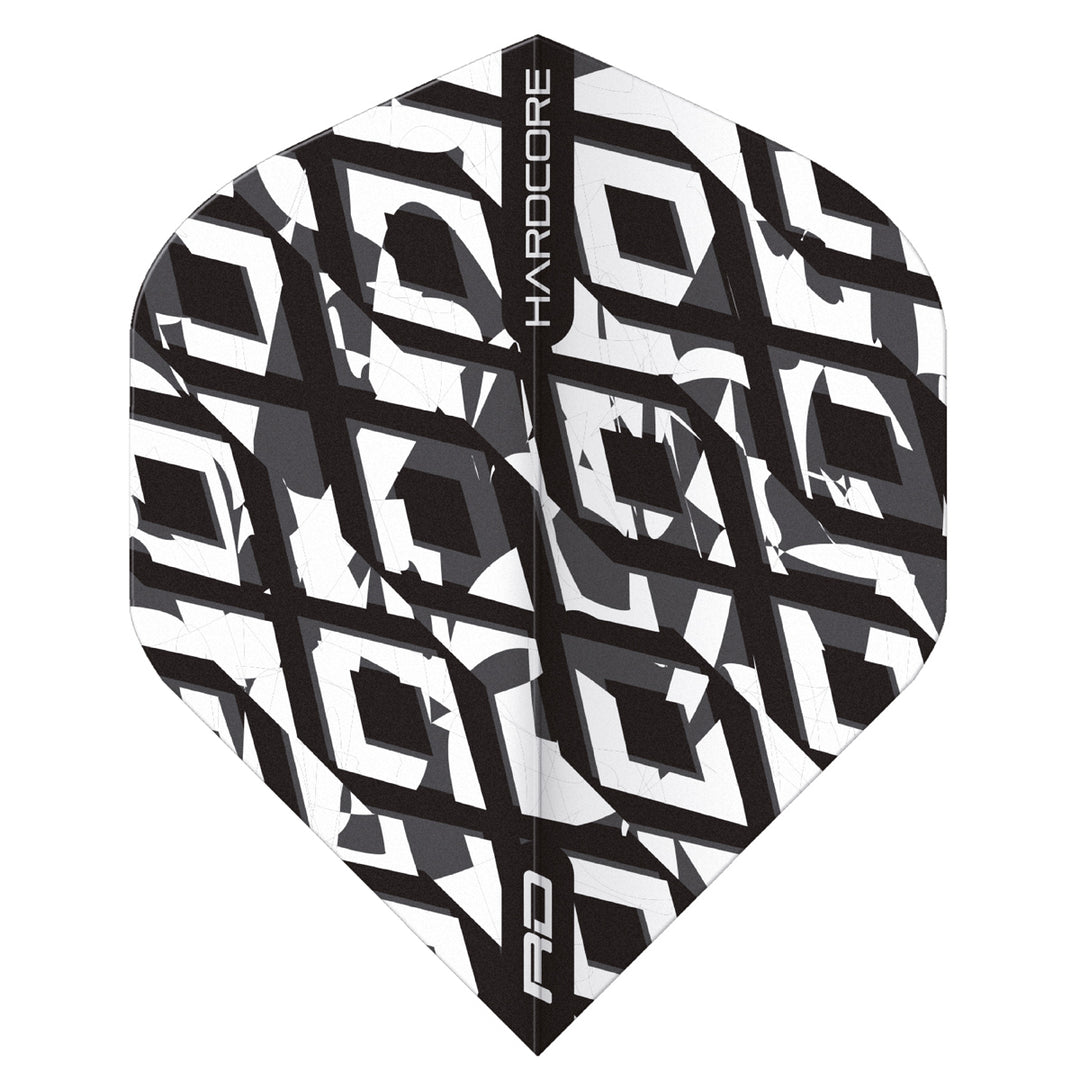 Hardcore Radical Black & White Standard Dart Flights by Red Dragon