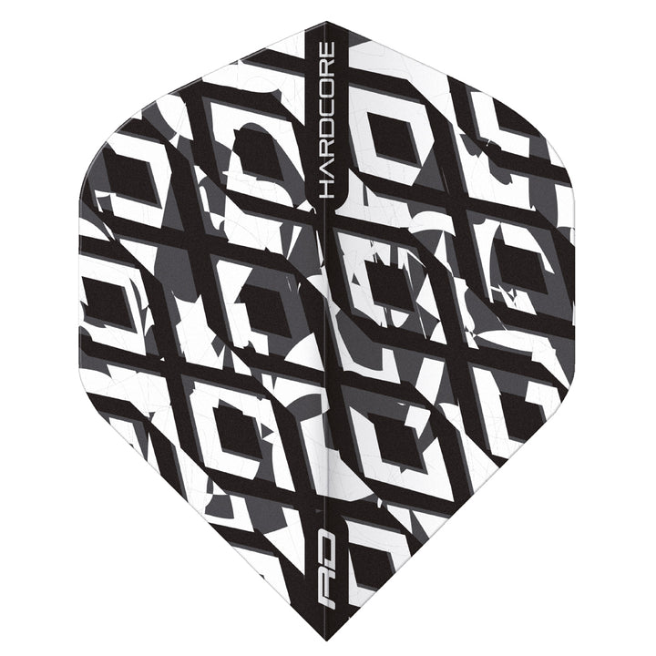 Hardcore Radical Black & White Standard Dart Flights by Red Dragon