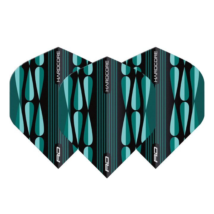 Hardcore Radical Turquoise Teardrop Standard Dart Flights by Red Dragon