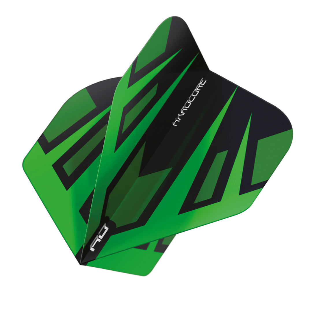 Hardcore Radical Green & Black Fan Standard Dart Flights by Red Dragon