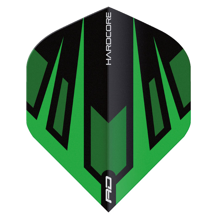 Hardcore Radical Green & Black Fan Standard Dart Flights by Red Dragon