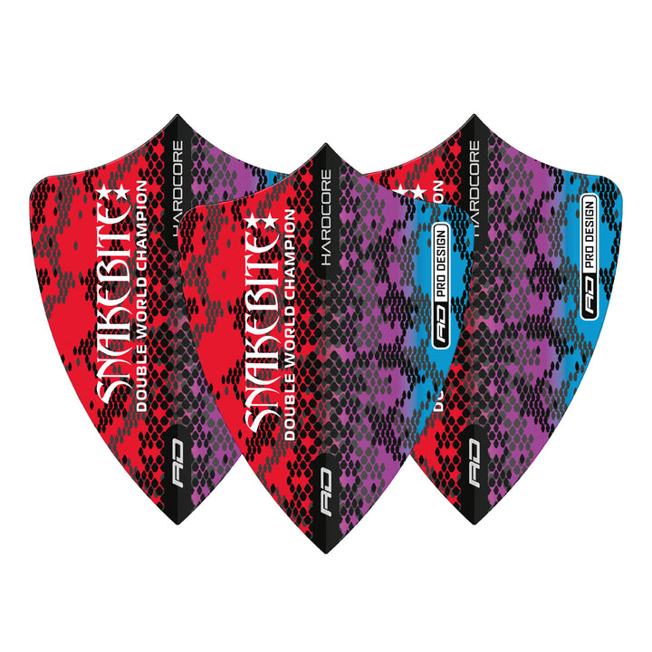 Hardcore Snakebite Multi Freestyle Dart Flights by Red Dragon