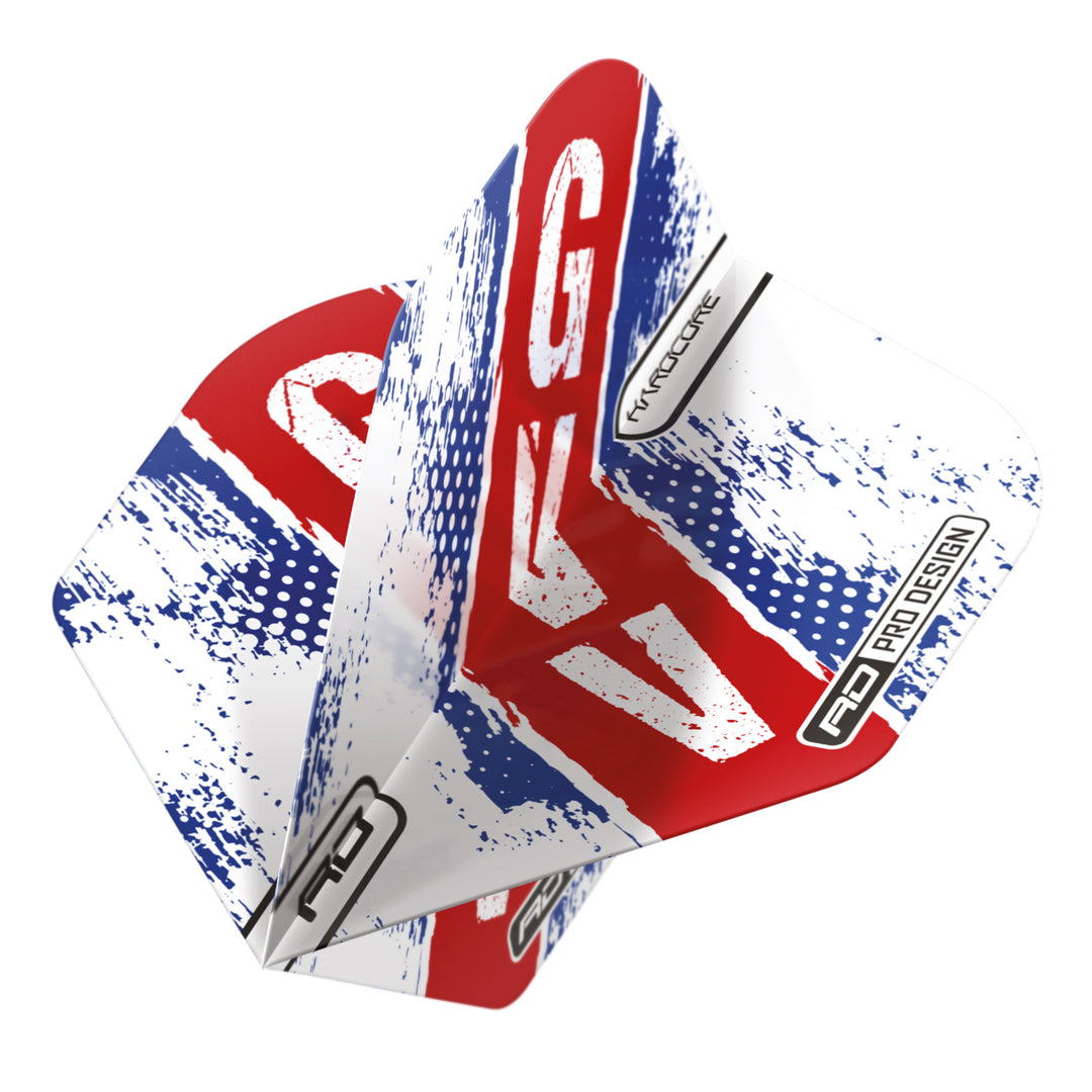 Gian van Veen Red, White and Blue Hardcore Standard Dart Flights by Red Dragon