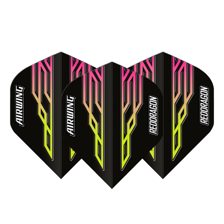 Airwing Black, Pink & Yellow Standard Dart Flights by Red Dragon