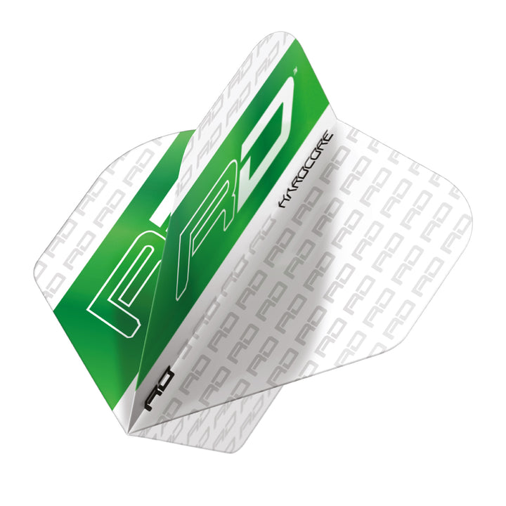 Hardcore XT White & Green RD Standard Dart Flights by Red Dragon