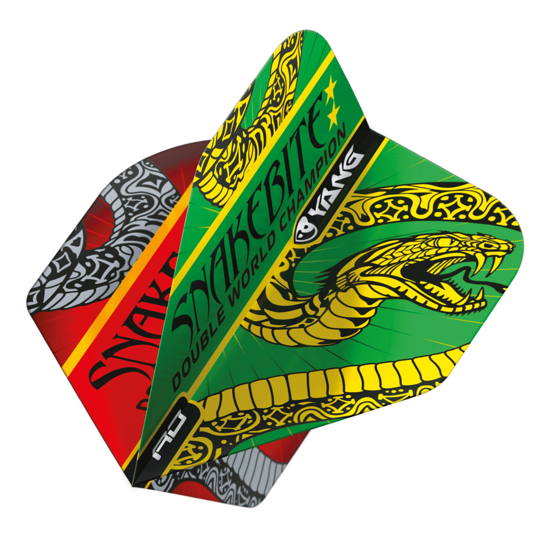 Peter Wright Red & Green Yin Yang Standard Dart Flights by Red Dragon